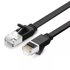 Ugreen 50186 Cat 6 UTP lapos Ethernet RJ45 kábel tiszta réz 3m, fekete