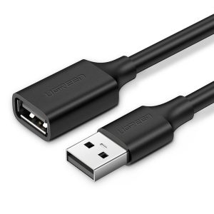 Ugreen 10313 USB kábel hosszabbító – 0,5m hosszú, USB2.0, 480Mbps – Fekete