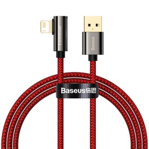 Baseus Legend 90 fokban döntött USB – Lightning kábel 2.4A 1m piros (CACS000009)
