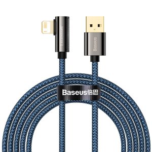 Baseus Legend 90 fokban döntött USB – Lightning kábel 2.4A 2m kék CACS000103