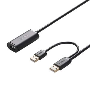 Ugreen USB 2.0 Aktív toldó, hosszabbító kábel 5m fekete (US137) 20213
