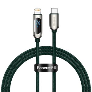 Baseus USB-C-Lightning kijelzőkábel, PD, 20 W, 1 m, zöld (CATLSK-06)