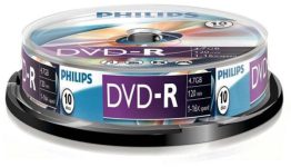 Philips DVD-R47CB 16x cake box lemez 10db/csomag (PH922524)
