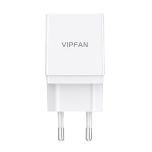 Vipfan AC-E2 2 x USB-A Hálózati töltő – Fehér 12W, 2,1A
