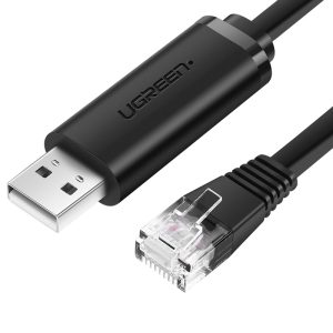 UGREEN CM204, USB – RJ45 kábel hálózati eszközökhöz, 1,5 m (fekete)