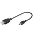 Goobay 95006 2.0 USB kábel 0,2m ,  USB A aljzat – Mini USB 5 pólusú dugó