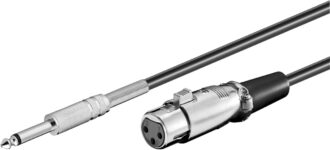 Goobay XLR Átalakító kábel [1x XLR dugó, 3 pólusú – 1x Jack dugó, 6,3 mm-es (mono)] 6 m Fekete, 50710