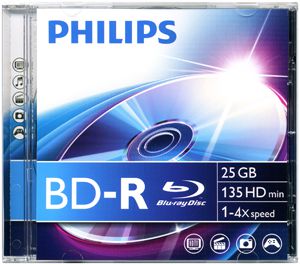 Philips DVD +R85 Dual-Layer BD-R25 25Gb 6x írható Blu-Ray lemez