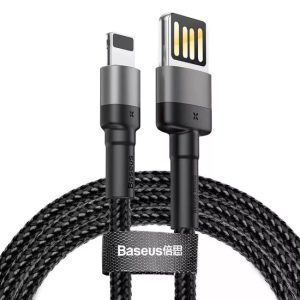 Baseus CALKLF-HG1 Cafule USB 2.0 apa – Lightning apa Adat- és töltőkábel 2m – Fekete/Szürke