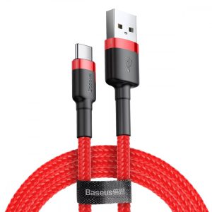 Baseus Cafule USB-A apa – USB-C apa Adat- és töltőkábel 1m – Piros, CATKLF-B09