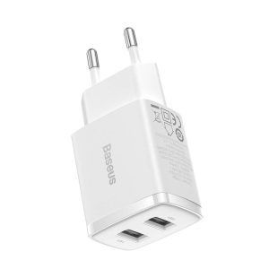 Baseus CCXJ010202 Kompakt Hálózati Töltő Adapter 10.5W Fehér
