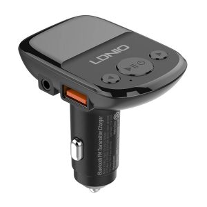 LDNIO C706Q QC3.0+AUTO-ID autós Bluetooth FM zene digitális kijelzős autós töltő mikro USB kábellel