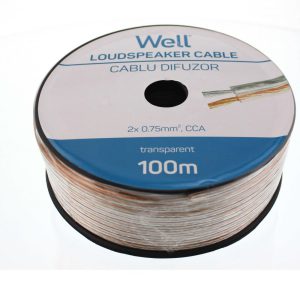 Well LSP-CCA0.75TT-100-WL Hangszóró kábel átlátszó 2×0,75mm²