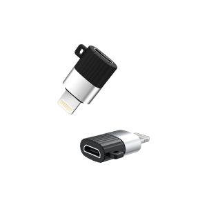 XO NB-149B átalakító, Micro USB[anya] – Type-USB Lightning, fekete
