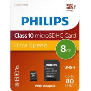 Philips 8GB mikroSDHC Class10 memoriakártya + adapter (PH669036)