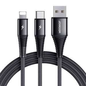 Joyroom USB cable Joyroom S-1230G12 2in1 USB-C / Lightning 3A 1.2m (black)