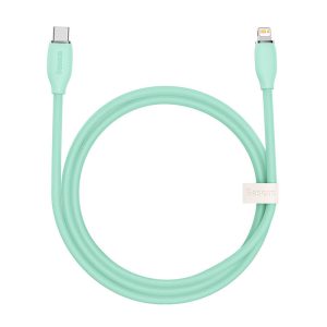 Baseus CAGD020106 Jelly Cable USB-C apa 2.0 – Lightning apa Adat és töltőkábel – Zöld (2m)