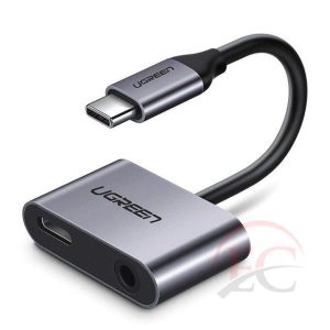 Ugreen 50596 USB Type C – USB Type C / 3,5 mm mini jack fejhallgató adapter