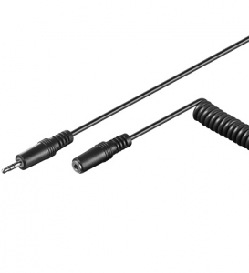 Goobay 50017 Fejhallgató hosszabbító spirális kábel 0,5-5m, 3,5 jack