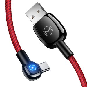 Mcdodo kábel Woodpecker USB – USB-C 1.0 m piros CA-5921 automatikus kikapcsolás
