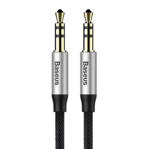 Baseus Yiven M30 audio kábel 0,5m, ezüst/fekete (CAM30-AS1)