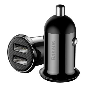Baseus autós töltő, Grain Pro Dupla USB, 4.8A, fekete (CCALLP-01)