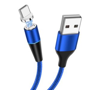 HCT USB- USB-C mágneses kábel, 1,m, 3A, kék, C-3A C kék
