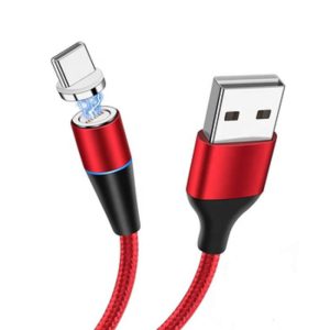 HCT USB- USB-C mágneses kábel, 1,m, 3A, piros