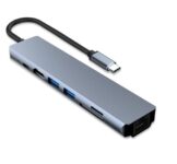 USB-C adapter hub, 7 az 1-ben dokkoló állomás 4K HDMI-vel, LAN RJ45, PD 100W, 2 db USB-A 3.1, SD / TF olvasó, USB-C adatátvitelhez 028-219