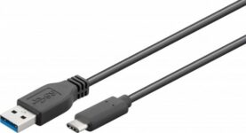 HCT 028-225 tartós kábel USB/USB-C 3A, 2m, fekete
