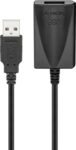 Goobay 95439 USB-A apa – USB-A anya 2.0 Aktív hosszabbító kábel – Fekete (5m)