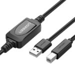 Ugreen US122 USB-A apa – USB-B apa 2.0 Nyomtató kábel – Fekete (15m), 10362