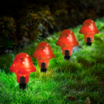 Garden of eden 11704A LED-es szolár gombalámpa – piros – 11 cm