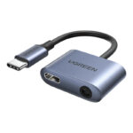 Ugreen CM231 audio adapter USB-C – USB-C PD QC / 3.5mm jack, szürke 60164