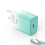 XO CE18 PD hálózati töltő USB-C 30W QC3.0  USB-C-Lightning kábellel– kék-fehér