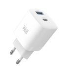 Well PSUP-USB-WPD3301WE-WL 1x USB-A- 1xUSB-C GaN, PD Hálózati töltő – Fehér (30W)